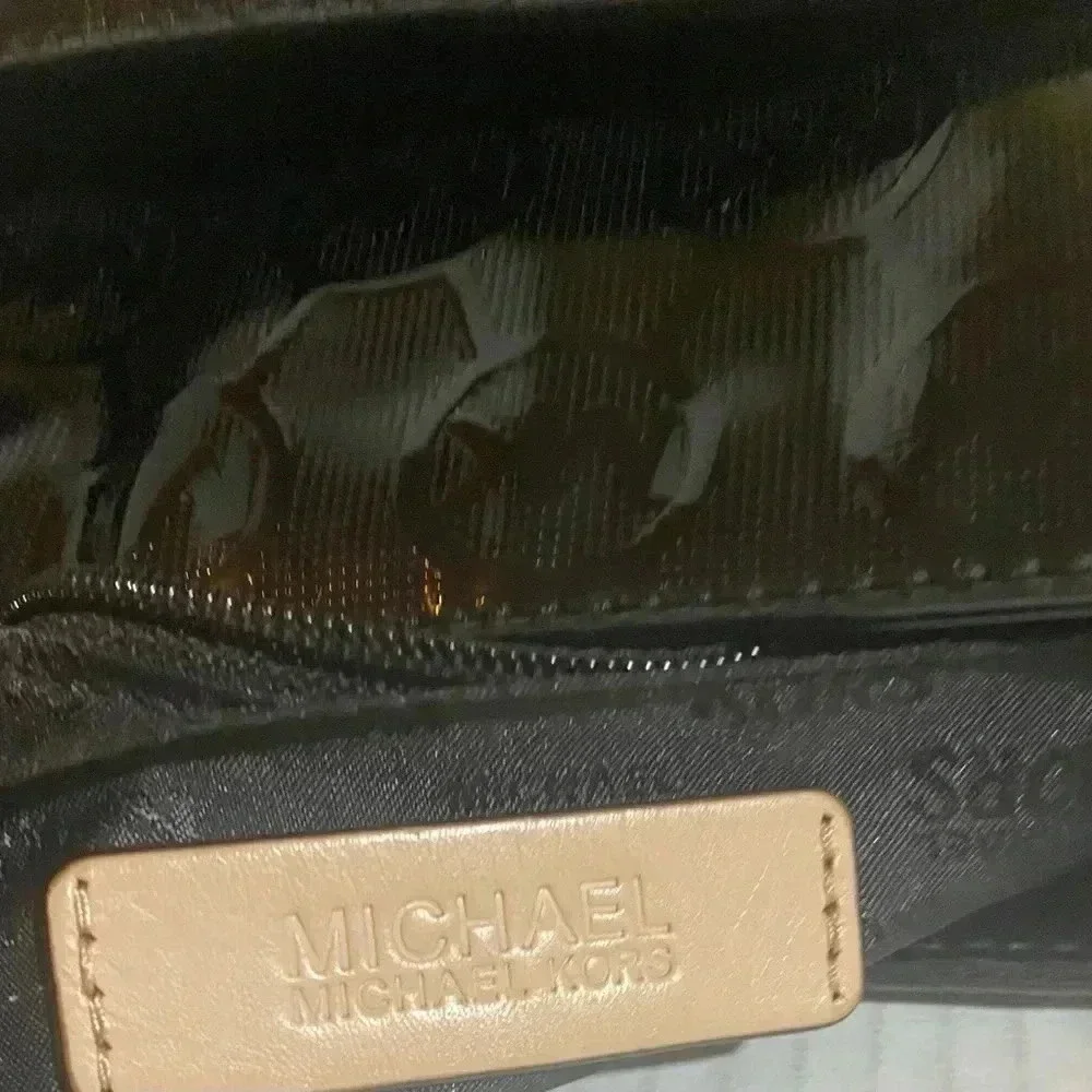 Michael Kors MK signature black  metallic tote handbag